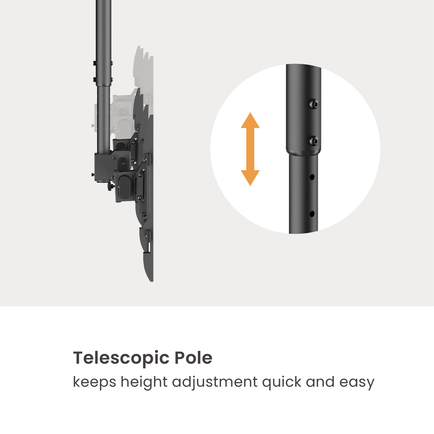 VSYS VCM-CE1546SL Dual Side-by-Side Telescoping TV Ceiling Mount