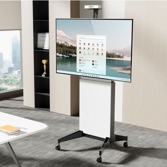 VSYS VTL18H-610TW Black Premium Motorized Height-Adjustable TV Cart