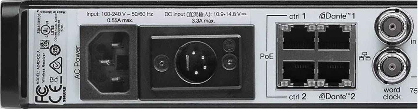 Shure Axient AD4D-DC Two-Channel Digital Wireless Receiver - B Band