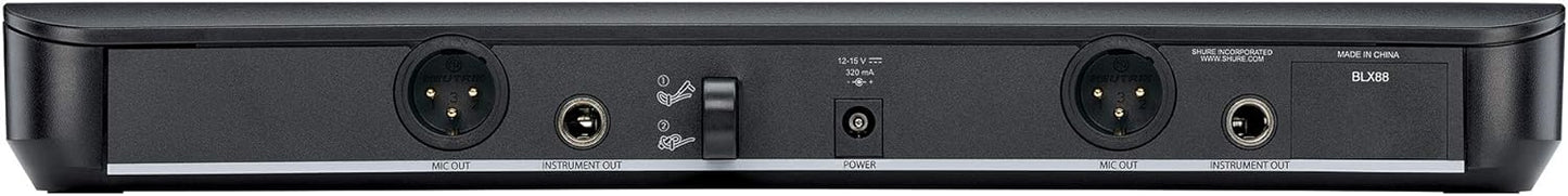 Shure BLX288 Wireless Dual Vocal System with 2x PG58 Handheld Transmitters - J11 Band