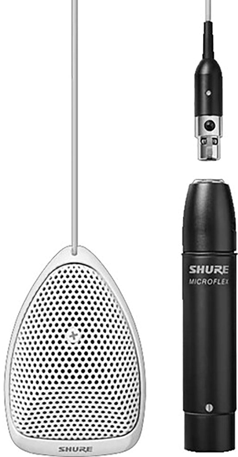 Shure MX391W-A/O Microflex Omnidirectional Boundary Microphone with Detachable XLR Preamp - White