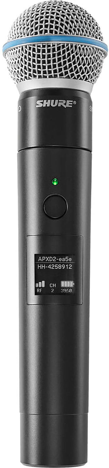 Shure MXW2X/BETA58=-Z10 Handheld Wireless Transmitter with Beta 58A Capsule - Z10 Band
