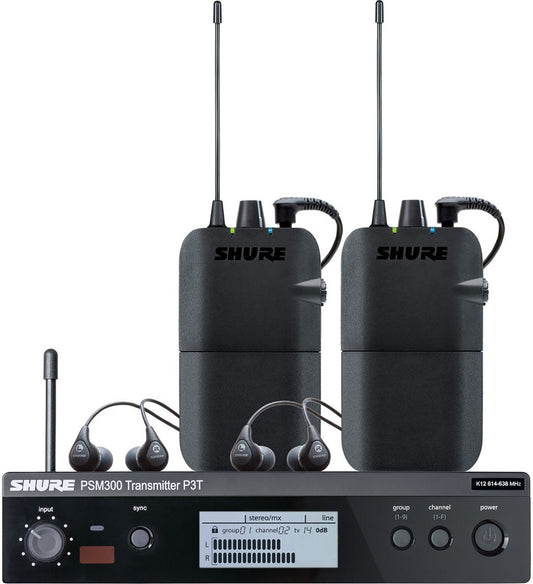 Shure P3TR112TW-J13 PSM300 Twin Pack Monitor System with Earphones