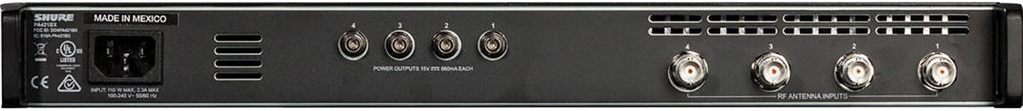 Shure PA421BX 4-Channel Antenna Combiner for PSM Wireless Systems - 865-960 Mhz