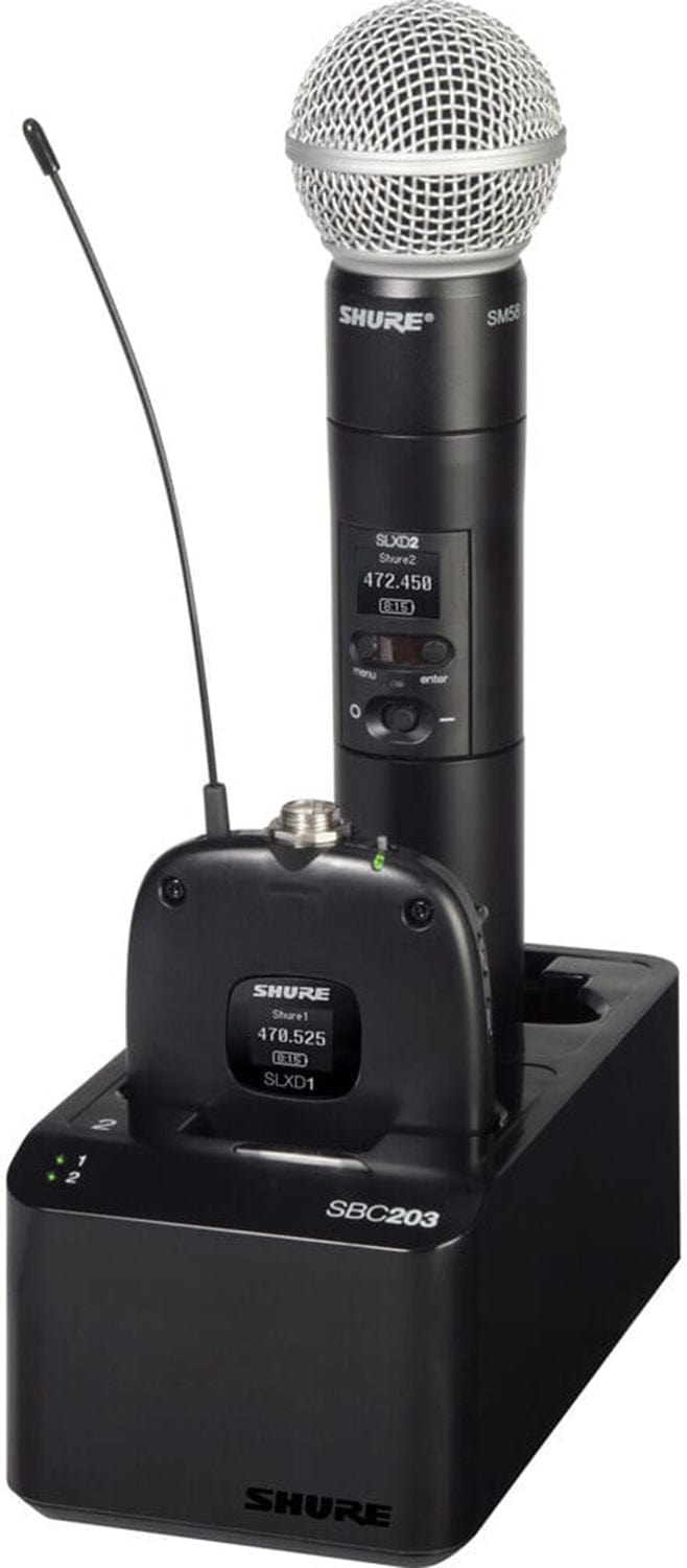 Shure SBC203 Dual Docking Station for SLX-D Transmitters and SB903 Battery