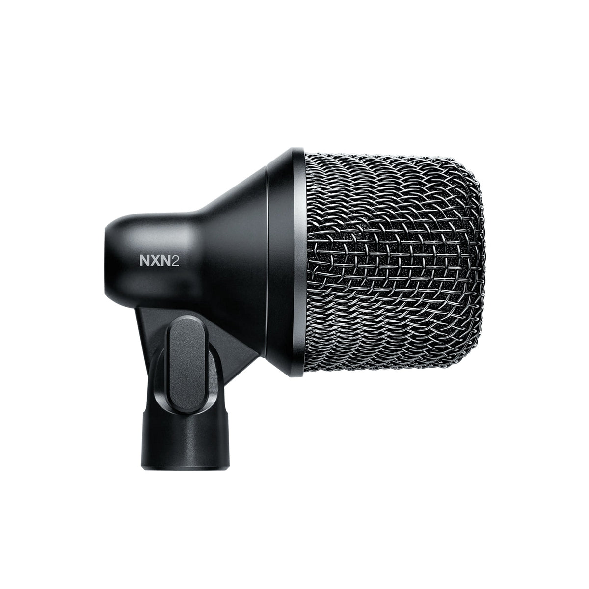 Shure Nexadyne 2 NXN2 kick drum microphone side view with model badge