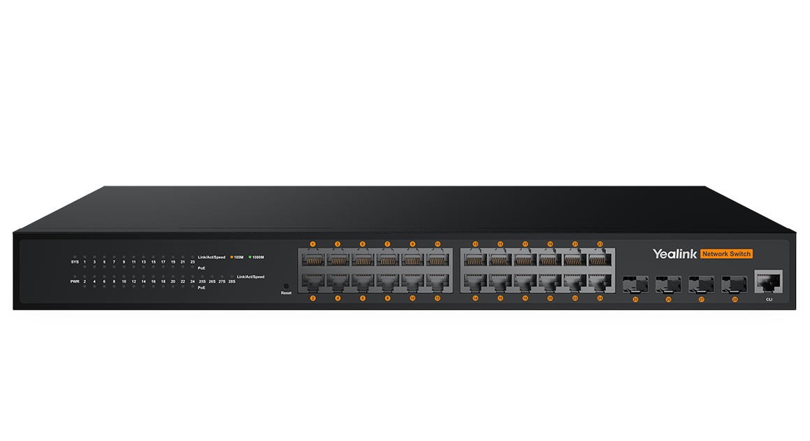 Yealink RCH240: 24-Port L2+ Managed PoE+ AV Switch