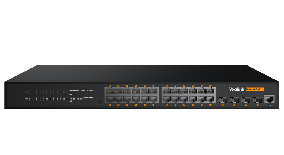 Yealink RCH240: 24-Port L2+ Managed PoE+ AV Switch
