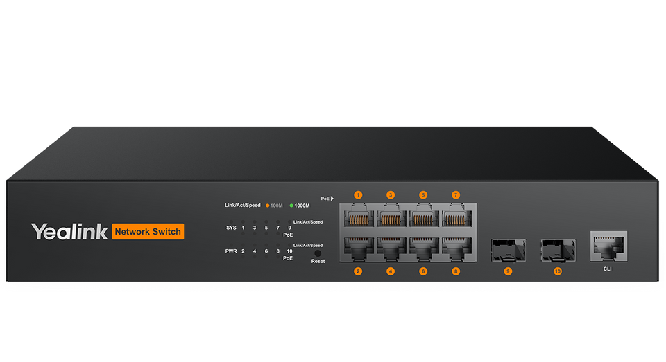Yealink RCH80: 8-Port L2+ Managed PoE+ AV Switch