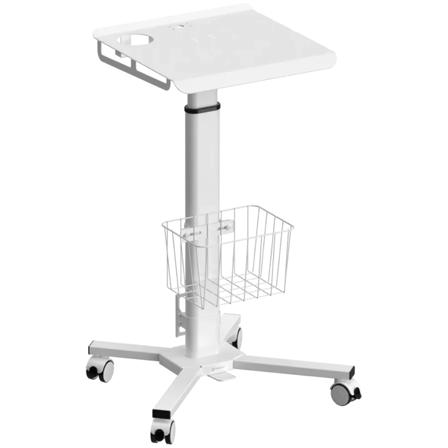 Height-adjustable laptop medical trolley on wheels KRON LMG30, white - LMG30