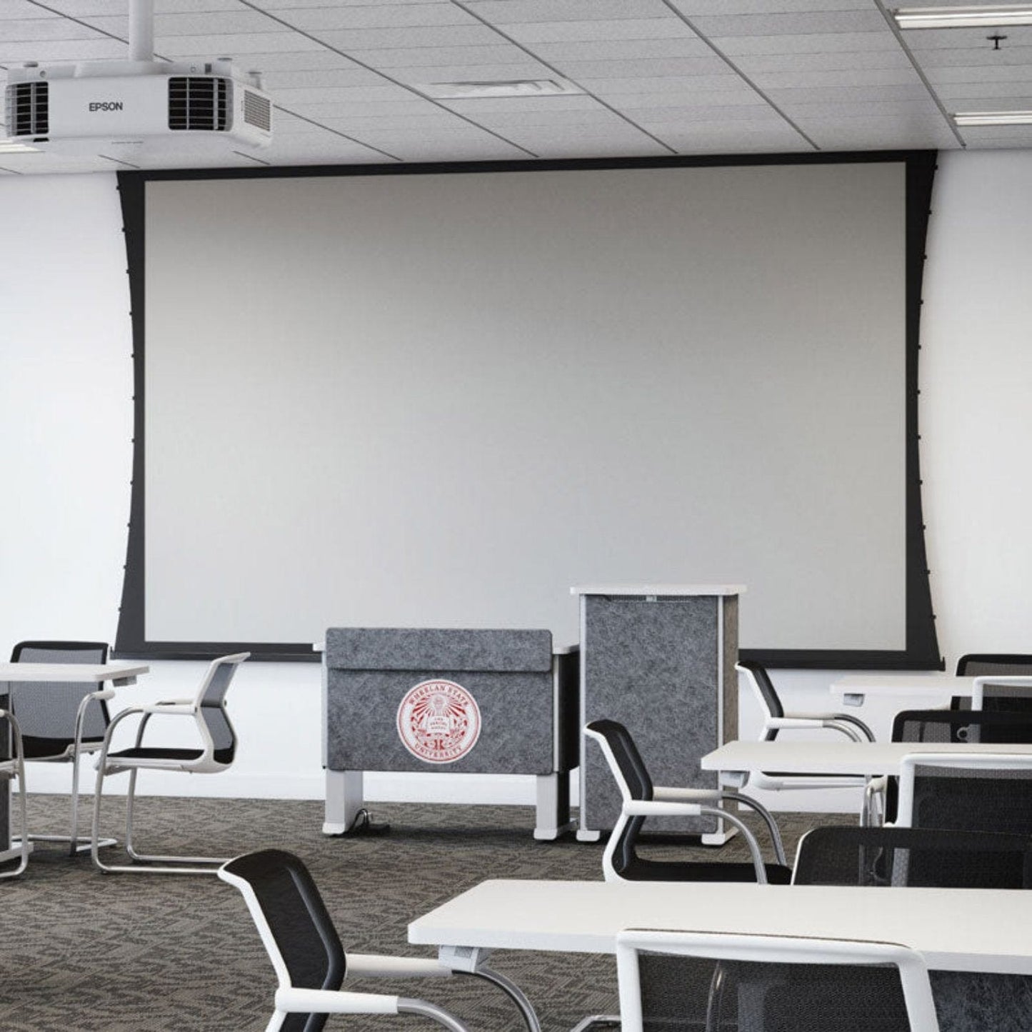 Da-Lite 24866 Tensioned Advantage Series Complete 135x240 Inch Ceiling Recessed Electric Screen