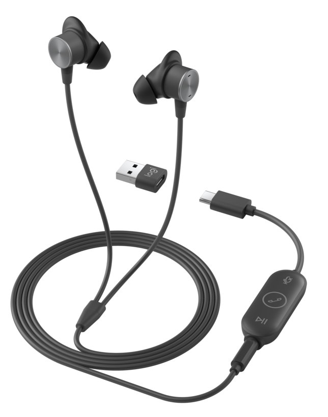 Logitech Zone Wired Earbuds: Compact USB-C In-Ear Headset