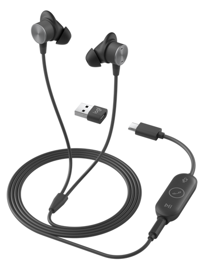 Logitech Zone Wired Earbuds: Compact USB-C In-Ear Headset