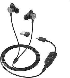 Logitech Zone Wired Earbuds with Noise Cancelling Mic
