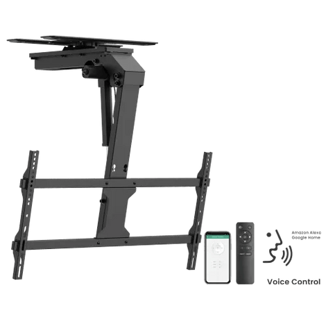 VSYS Large Smart Electric TV Ceiling Mount with Swivel Design & Double Stud Installation Option - VSYS PRO AV Mount UAE
