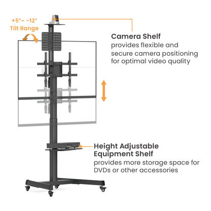 VSYS VTLS17H-46TW Telescopic TV Cart with Crank Handle