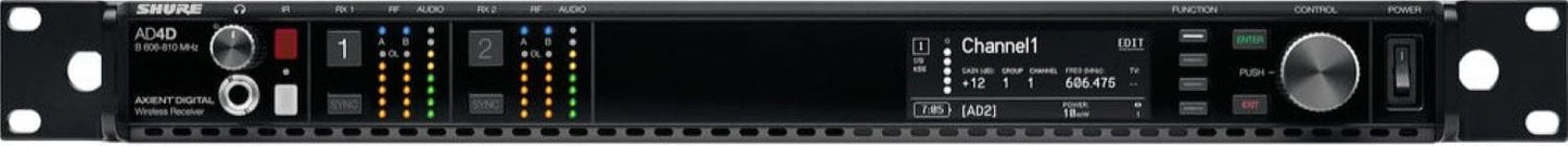 Shure Axient AD4D-DC Two-Channel Digital Wireless Receiver - A Band