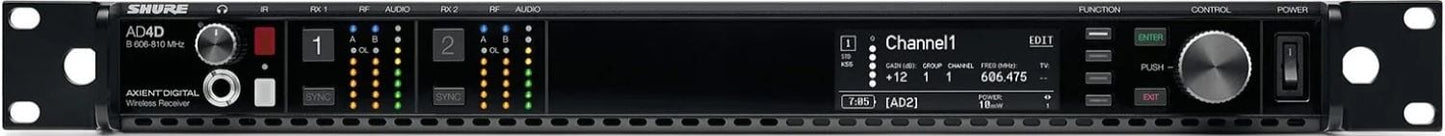 Shure Axient AD4D-DC Two-Channel Digital Wireless Receiver - C Band