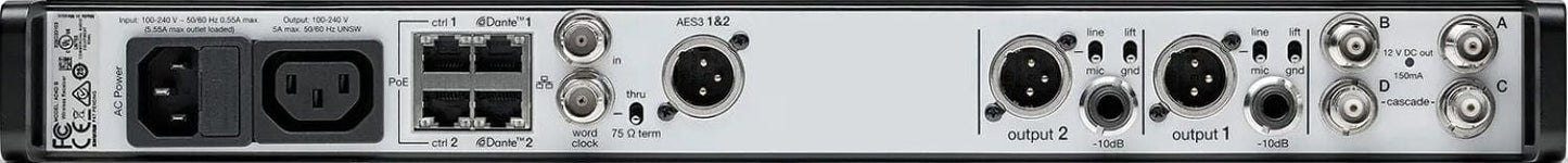 Shure Axient AD4D-DC Two-Channel Digital Wireless Receiver - C Band