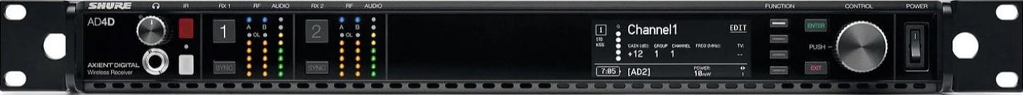 Shure Axient AD4DUS Two-Channel Digital Wireless Receiver - C Band