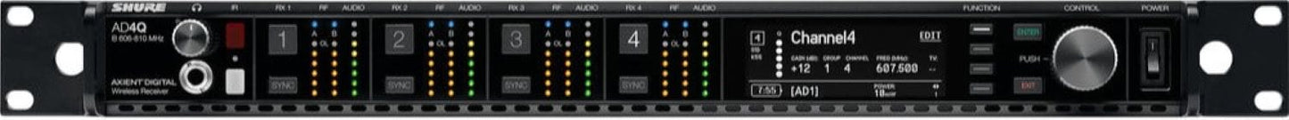 Shure Axient AD4Q-DC Four-Channel Digital Wireless Receiver - B Band