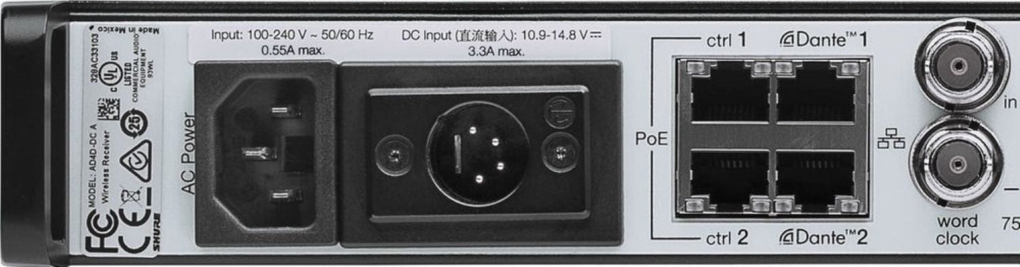 Shure Axient AD4Q-DC Four-Channel Digital Wireless Receiver - B Band