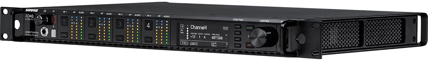 Shure AD4QNP=-B 4-Channel Digital Wireless Receiver for AD / ADX Transmitters - B Band - 606-810 MHz