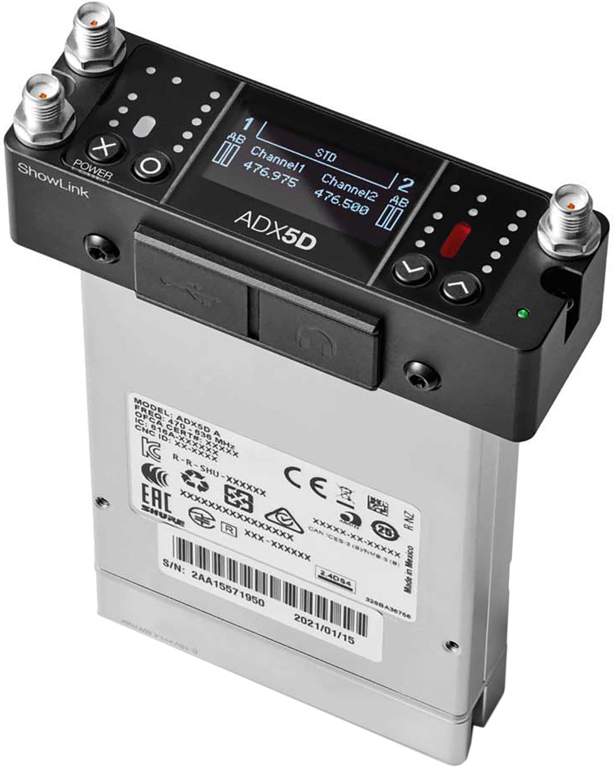 Shure ADX5D=-A Axient Digital Dual-Channel Portable Wireless Receiver - 470-636 MHz