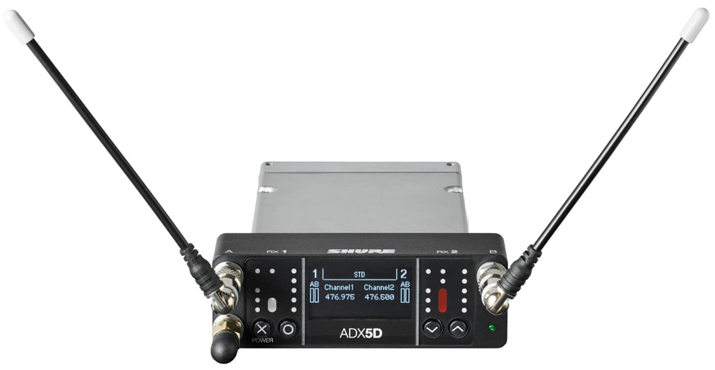 Shure Axient ADX5DUS Digital Dual-Channel Portable Wireless Receiver - B Band