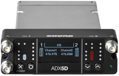 Shure Axient ADX5DUS Digital Dual-Channel Portable Wireless Receiver - C Band
