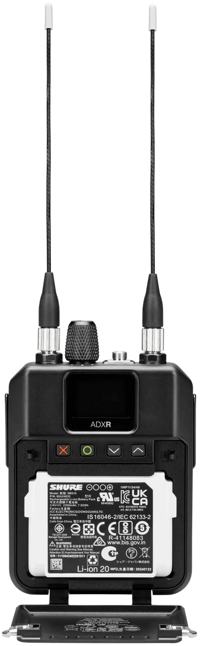 Shure ADXR Axient Digital PSM Wireless Bodypack Receiver - Frequency Band A (470-636 MHz)