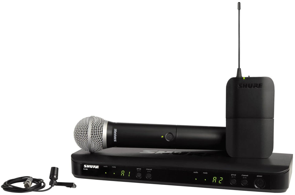 Shure BLX1288 Wireless Combo System with PG58 Handheld and CVL Lavalier - H11 Band