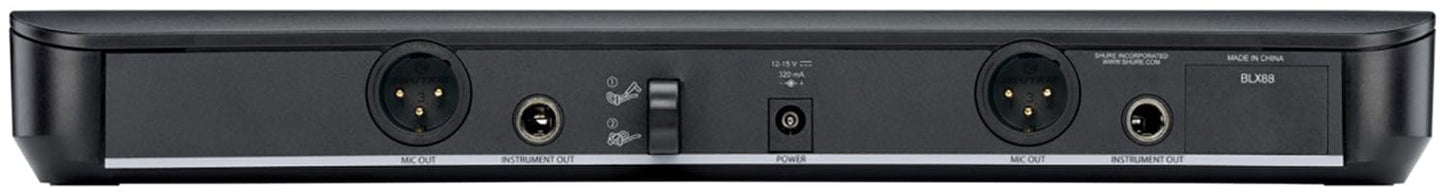 Shure BLX1288 Wireless Combo System with PG58 Handheld and CVL Lavalier - H11 Band