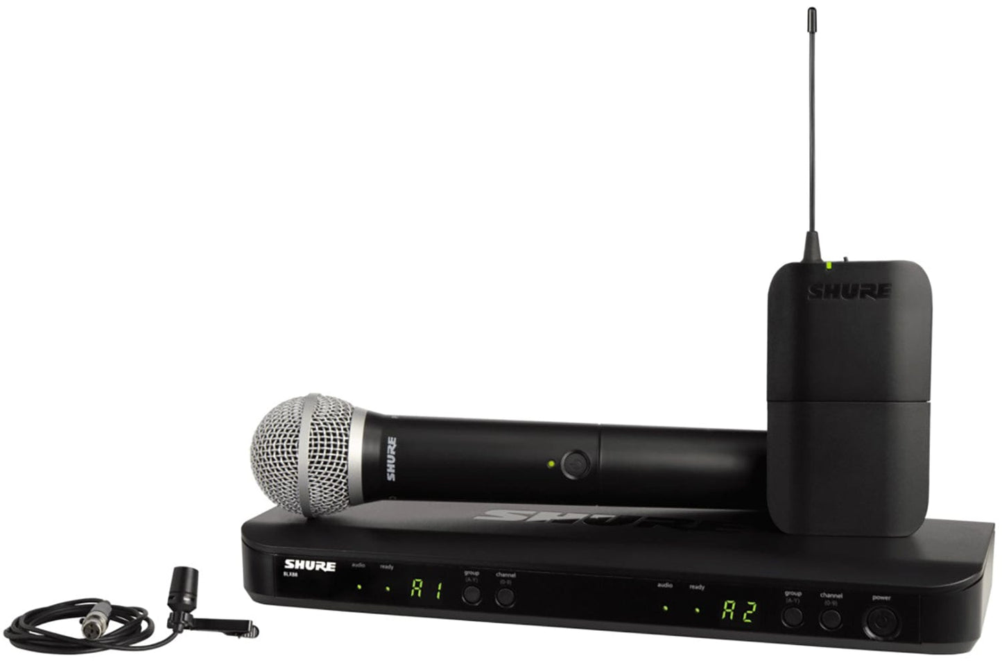 Shure BLX1288 Wireless Combo System with PG58 Handheld and CVL Lavalier - J11 Band