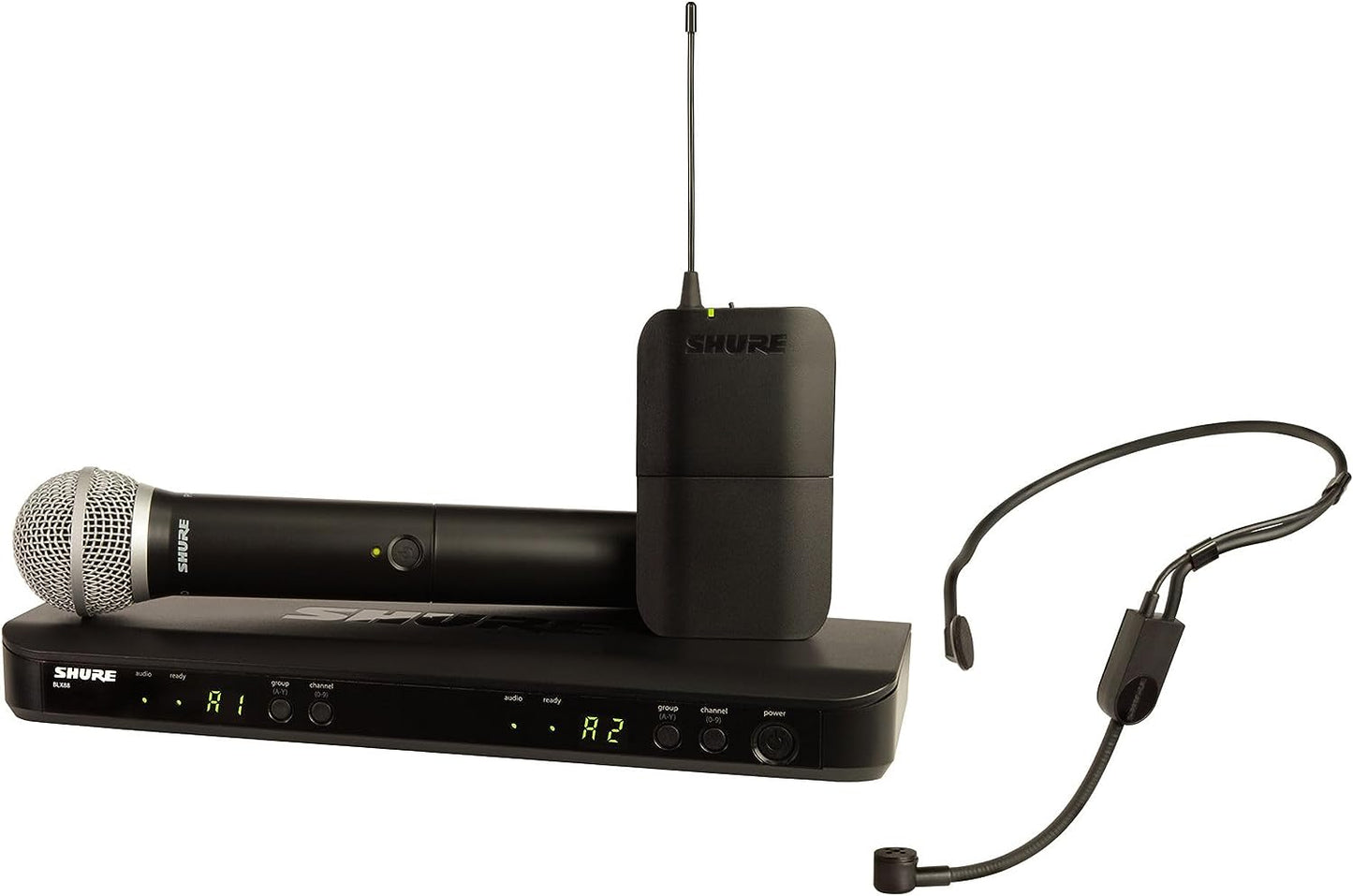 Shure BLX1288 Wireless Combo System with PG58 Handheld and PGA31 Headset - H11 Band