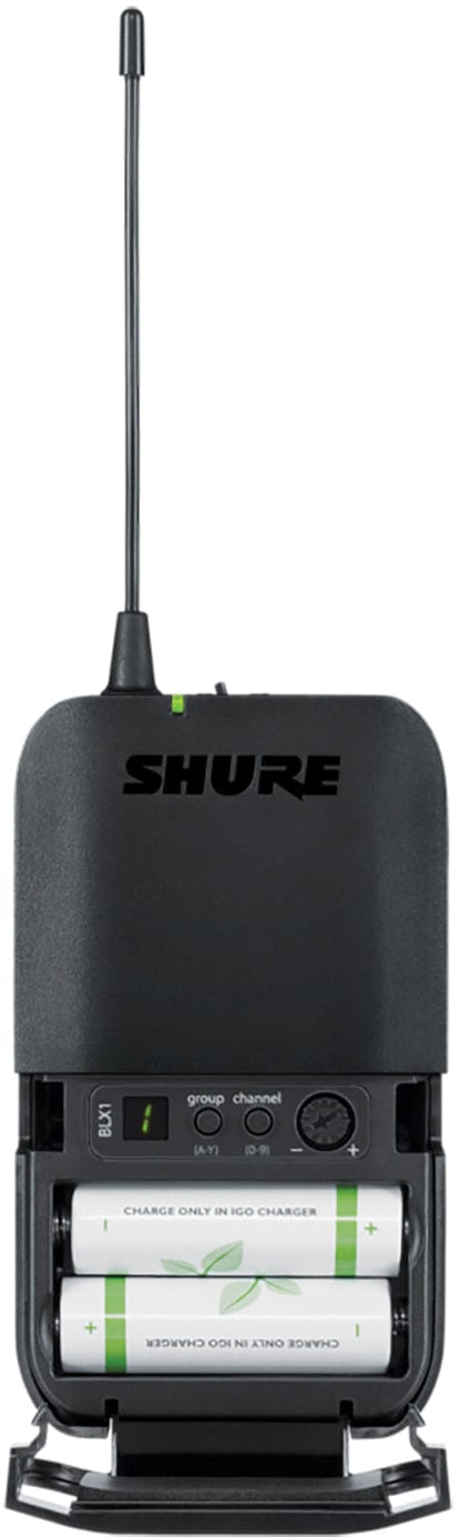 Shure BLX14R Wireless Rack-mount Instrument System with Beta 98H/C Clip-on Gooseneck Microphone - H11 Band