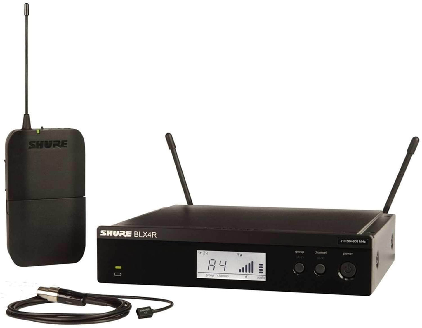 Shure BLX14RW93 Wireless Lavalier Syst with Wl93 H10