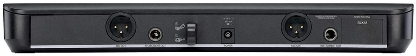 Shure BLX288/PG58 Wireless Dual Handheld Microphone System with PG58 Mics - H11 Band