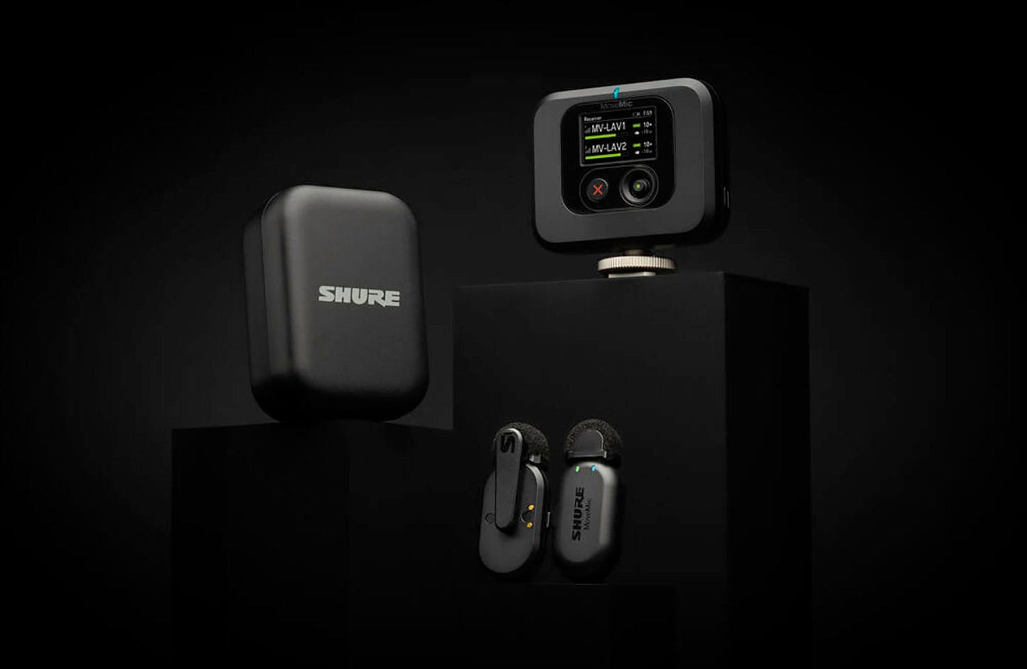 Shure MV-TWO-KIT-Z7 MoveMic Wireless Lavalier Microphone Pair for Phones with Receiver / Charge Case