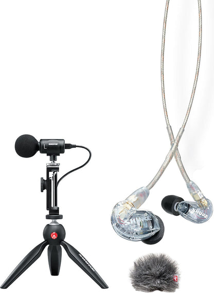 Shure MV88+SE215-CL Portable Videography Kit with MV88+ Microphone / SE215-CL Earphones