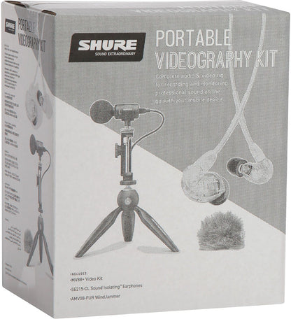 Shure MV88+SE215-CL Portable Videography Kit with MV88+ Microphone / SE215-CL Earphones
