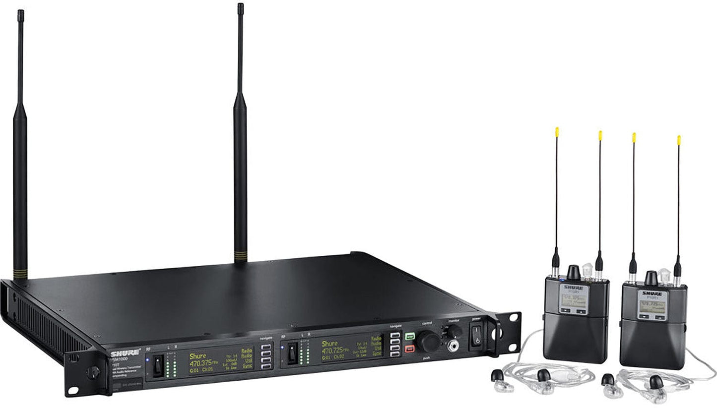 Shure P10TR+425CL-G10 PSM1000 Monitor System - Dual Transmitter/2x Bodypacks/2x Earphones - G10 Band