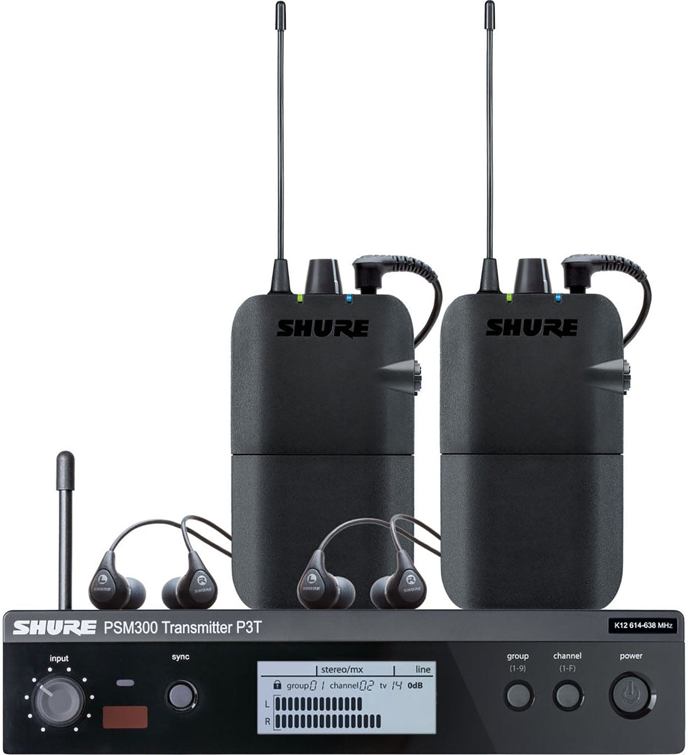 Shure P3TR112TW-J13 PSM300 Twin Pack Monitor System with Earphones