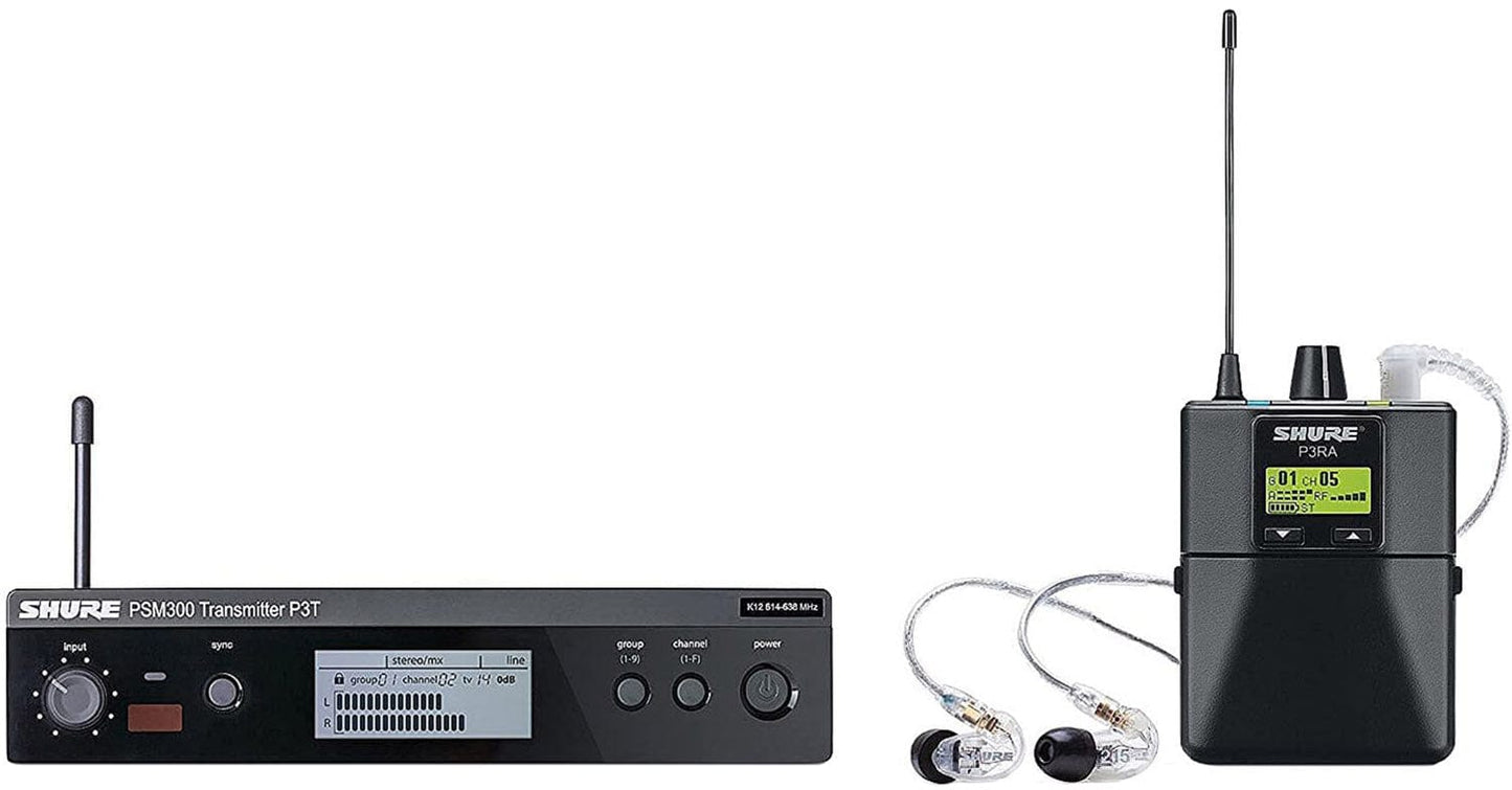 Shure P3TRA215CL-J13 Wireless Personal Monitor System Set for PSM300 System - J13 Band - Clear