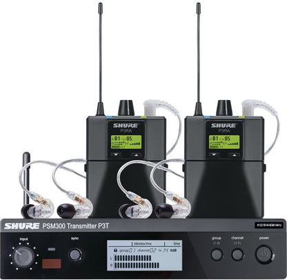Shure P3TRA215TWP-G20 PSM300 Twinpack Pro Monitoring System with Earphones - G20 Frequency
