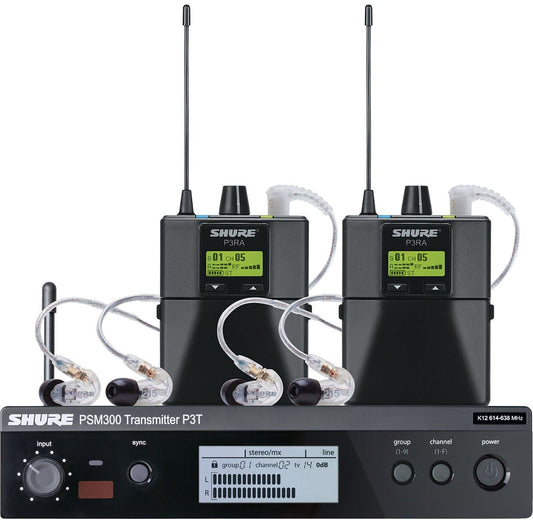 Shure P3TRA215TWP-G20 PSM300 Twinpack Pro Monitoring System with Earphones - G20 Frequency