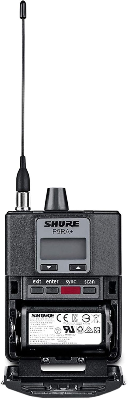 Shure P9RA+=-G7 Rechargeable Bodypack Receiver for Shure PSM900 Personal Monitor System - G7 Band
