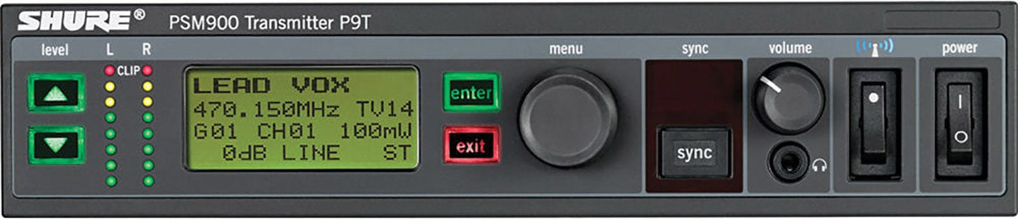 Shure P9T=-G6 Wireless Transmitter for PSM900 Wireless Personal Monitor System - G6 Band
