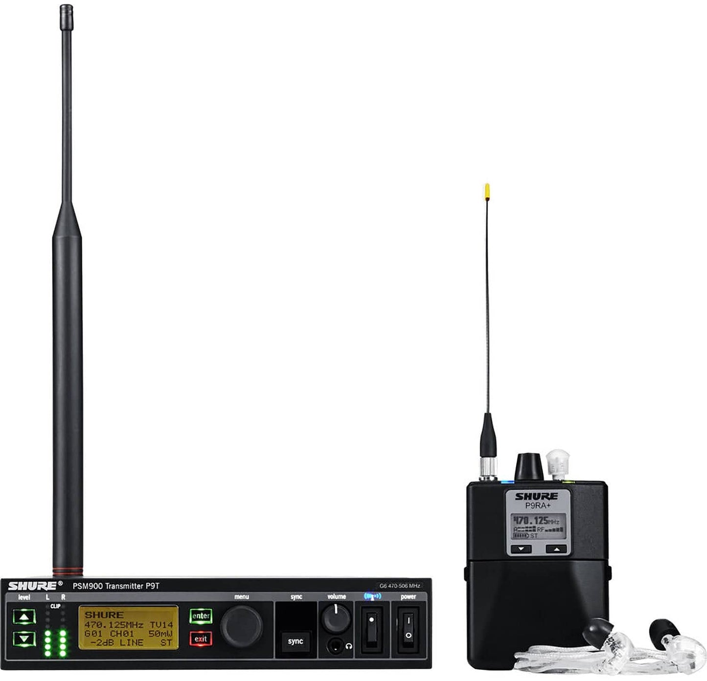 Shure P9TRA+425CL-H21 PSM1000 Monitor System - Dual Transmitter/2x Bodypacks/2x Earphones - H21 Band