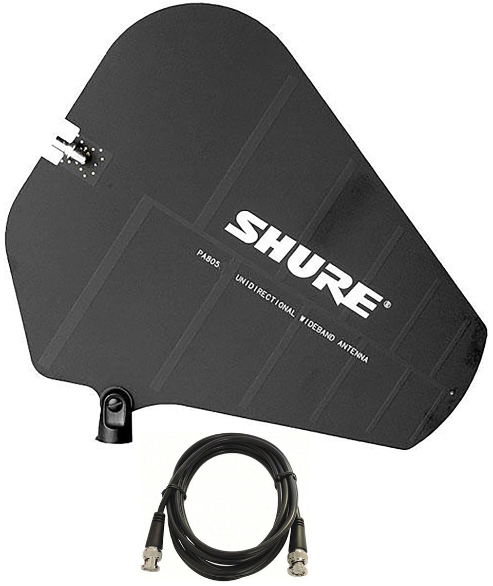 Shure PA805SWB Passive Directional Antenna with 10 Foot BNC Cable - 470-952 MHz
